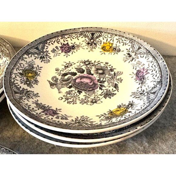 Vintage Egersund Norway Black Pheasant Design Plates 3-6.75", 3-5.5" and Shallow - Picture 5 of 8